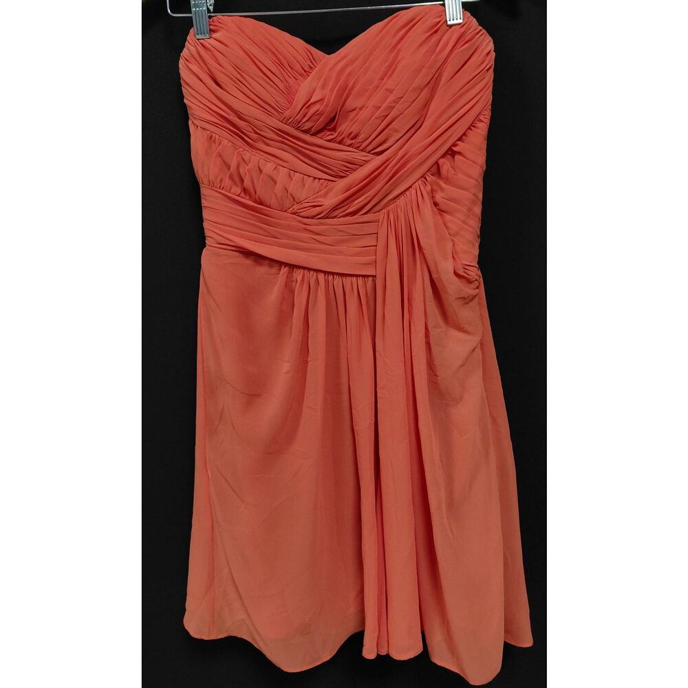 B2 Jasmine Strapless Coral Dress Solid Sleeveless Knee Length Women Size 8